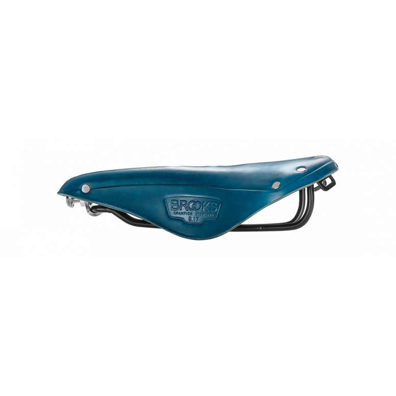 Brooks B17 Leather Road Bike Saddle with black steel rails, designed for comfort and durability on road cycling bikes.
