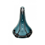 Brooks B17 leather road bike saddle with black steel rails, designed for comfort and durability on cycling components