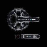 INPEAK Inpeak Dura Ace R9200 Powercrank-E dual-sided power meter on Shimano crankset, showing the compact, high-precision cycling component.