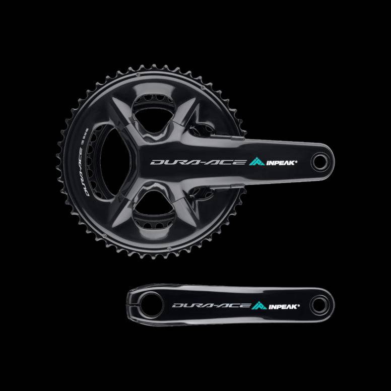 INPEAK Inpeak Dura Ace R9200 Powercrank-E Twin2 dual-sided power meter for Shimano crankset, showing the sleek crank arm with sensor.