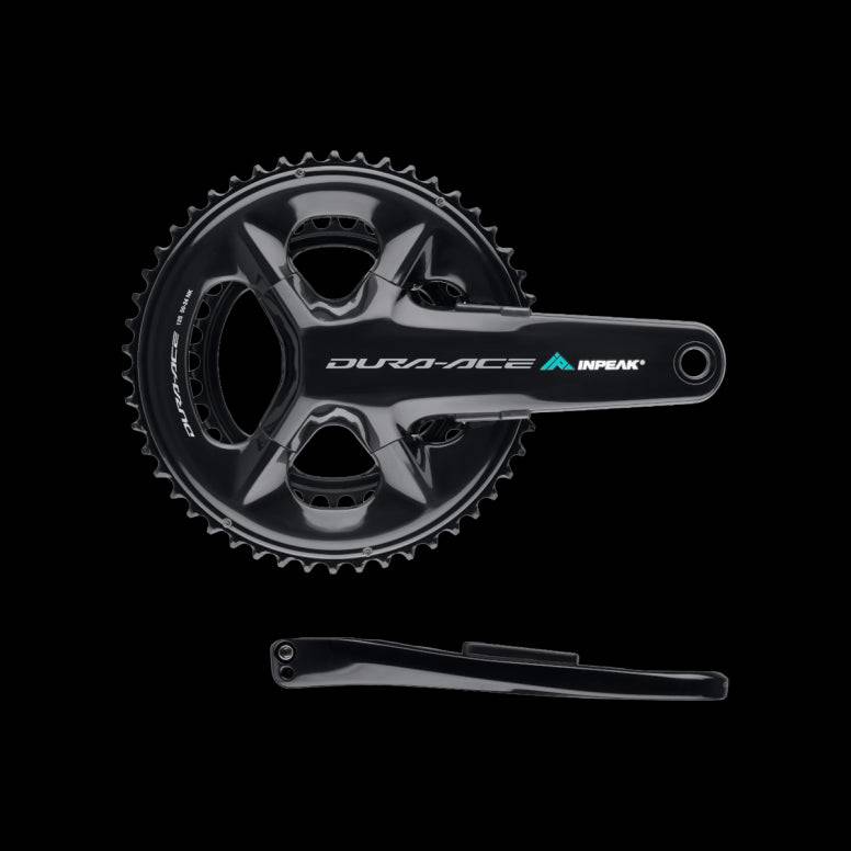 INPEAK Inpeak Dura Ace R9200 Powercrank-E Twin2 dual-sided power meter on Shimano crankset for cycling performance measurement.