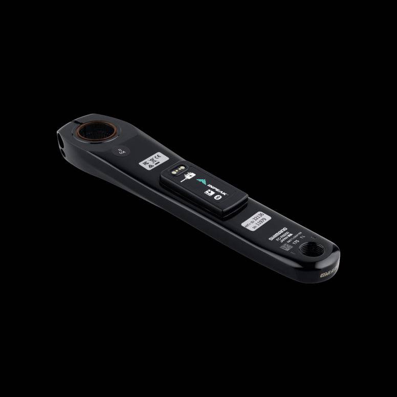 Inpeak Dura Ace R9200 Powercrank-E single-sided power meter for Shimano crank, showing the crank arm and power measurement sensor.