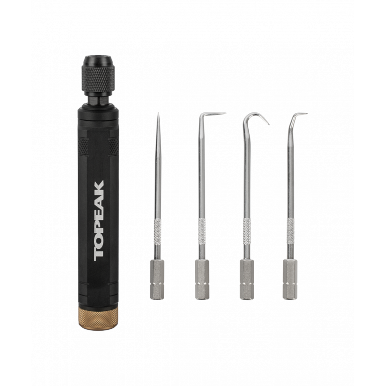 Topeak Utility Tool Pick with interchangeable picks and quick release mechanism, ideal for bike workshop repairs.