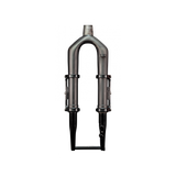 Cane Creek Invert Cargo Mount for bikepacking forks with 3-bolt interface, shown attached to bike fork for gear storage.