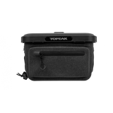 Topeak Elementa Dry Bag weatherproof handlebar bag with multi-mount adaptor for cycle computers and cameras on bike handlebars.