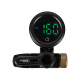 Topeak Shuttle Gauge Digital 2.0 tire pressure gauge showing pressure reading, compatible with Presta and Schrader valves.