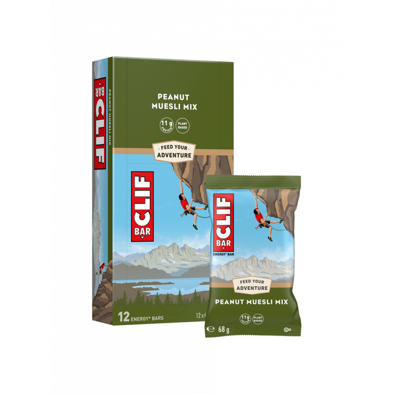 Clif Bar 12-pack of energy bars from Clif, showing assorted flavors and packaging for on-the-go nutrition and snacks.