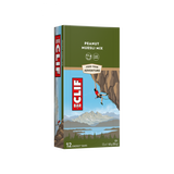 Clif Bar 12-pack of energy snacks, featuring various flavors, in colorful packaging on a plain background.
