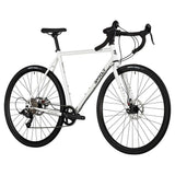 Surly Preamble drop bar gravel bike frame in durable chromoly steel, shown in white with drop handlebars and adventure-ready design.