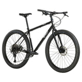 Black Surly Bridge Club 27.5 bike frame designed for touring and multi-surface riding, with sturdy construction and mountain bike features.