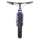 Violet Surly Ice Cream Truck mountain bike frame for trail, snow, and sand riding, shown from the side with detailed tubing.