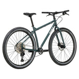 Surly Ogre chromoly steel mountain bike frame in dark gray, designed for versatile commuting and trail riding.