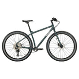 Surly Ogre chromoly steel mountain bike frame in dark gray, designed for commuting and trail riding.
