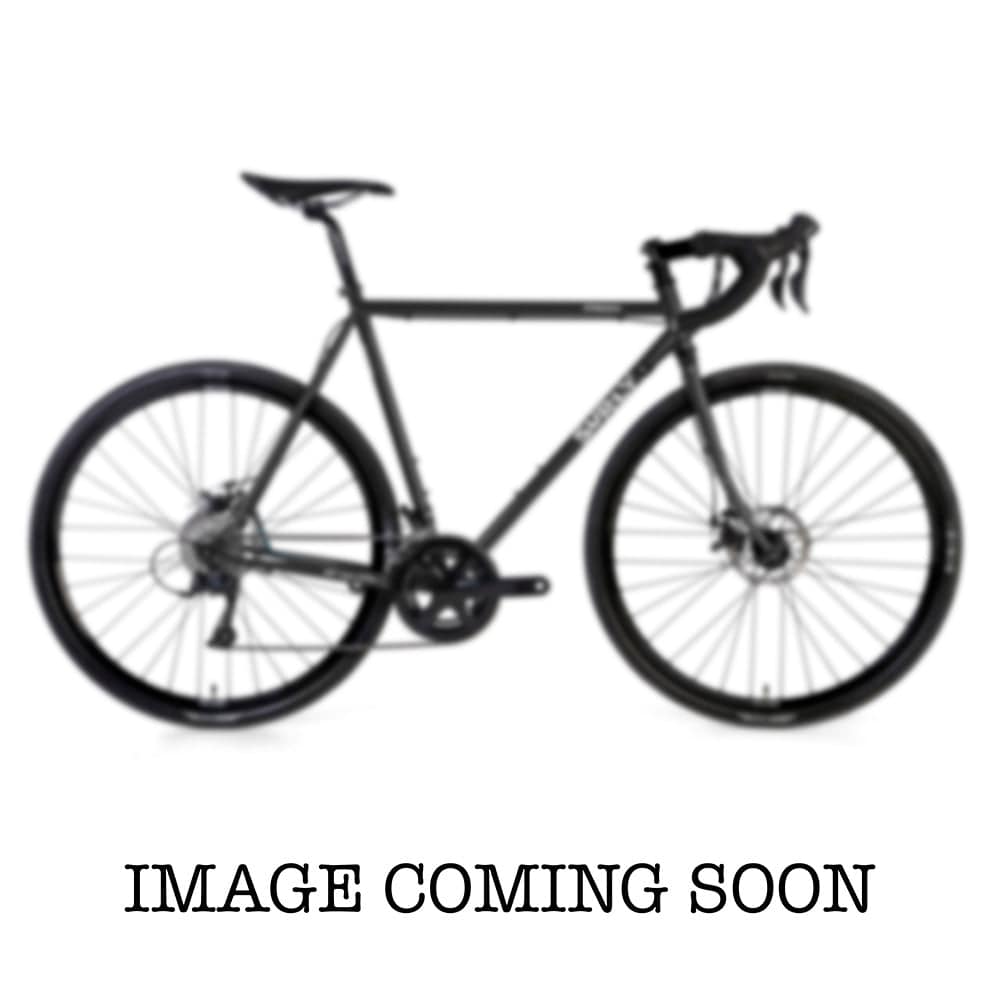 Black Surly Straggler 700c gravel and commuter bike with steel frame, equipped with Sora shifters and sturdy tires.