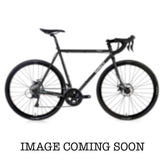 Black Surly Straggler 700c Sora gravel and commuter bike with steel frame, shown in a side view with handlebars and wheels visible.