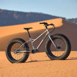 Surly Moonlander 2.0 fat bike with 9-speed Pinion gearbox, gray frame, and 24 x 6.25-inch fat tires, ready for off-road adventures