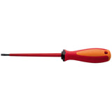 UNIOR VDE flat screwdriver TBI insulated electrical tool for workshop use, EN60900 certified, with a insulated handle and flat blade