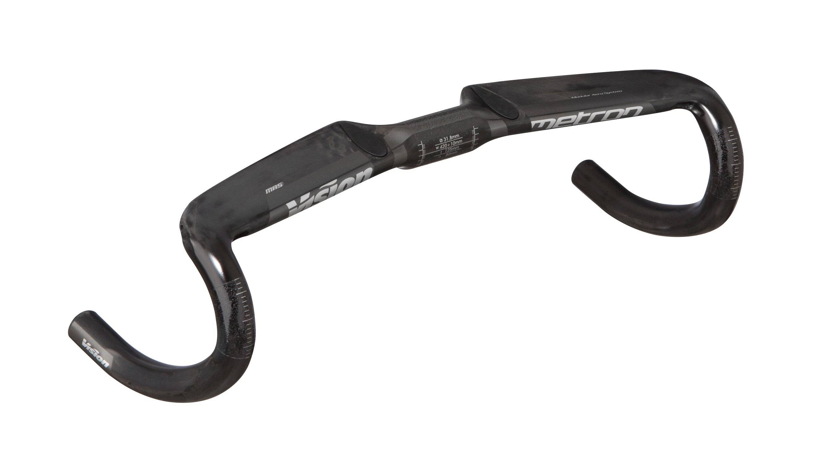 Vision Metron 4D Flat MAS road bike handlebar without extensions, designed for aerodynamics and lightweight cycling performance.