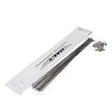 Halo stainless steel bicycle spokes with silver nickel brass nipples for durable wheel builds, detailed close-up image.
