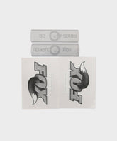 Fox Fork F-S Remote 2010 Decal Kit in black and white for suspension components upgrade, featuring Fox branding and detailed decal design.