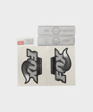 Black and white Fox Fork F-S RL decal kit for 2010 suspension fork, featuring graphics for Fox components.
