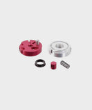 Fox Shock Flow Divider Kit components for P-S FIT CTD and CTD Remote Rear Shock replacement, featuring precise metal parts.