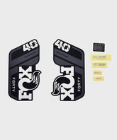 Fox Fork 40 Decal Kit: P-S Grey Logo Matte Black 2021
