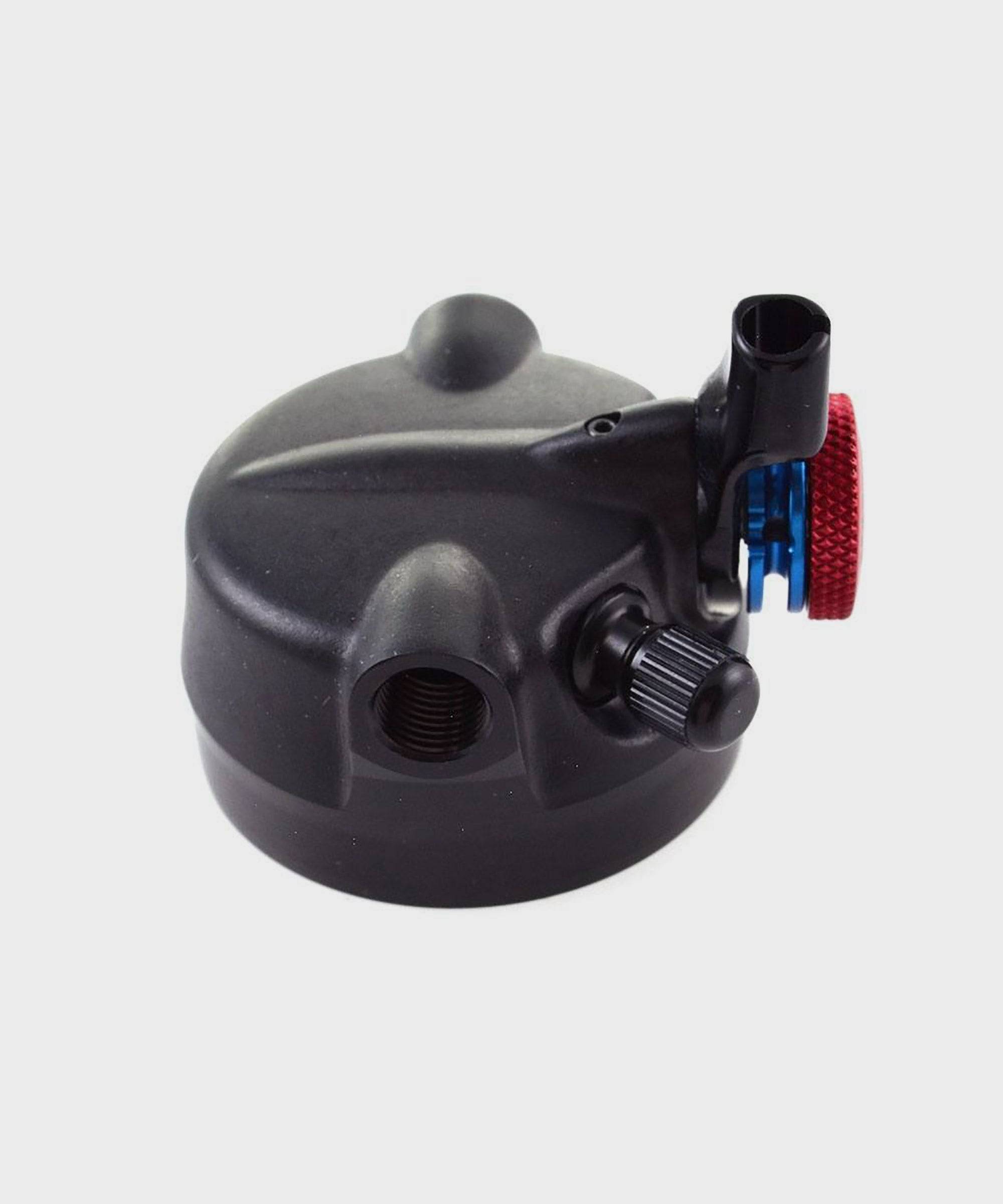 Fox Shock Float DPS remote up trunnion LV eyelet assembly replacement component for Fox shocks, shown in the image.