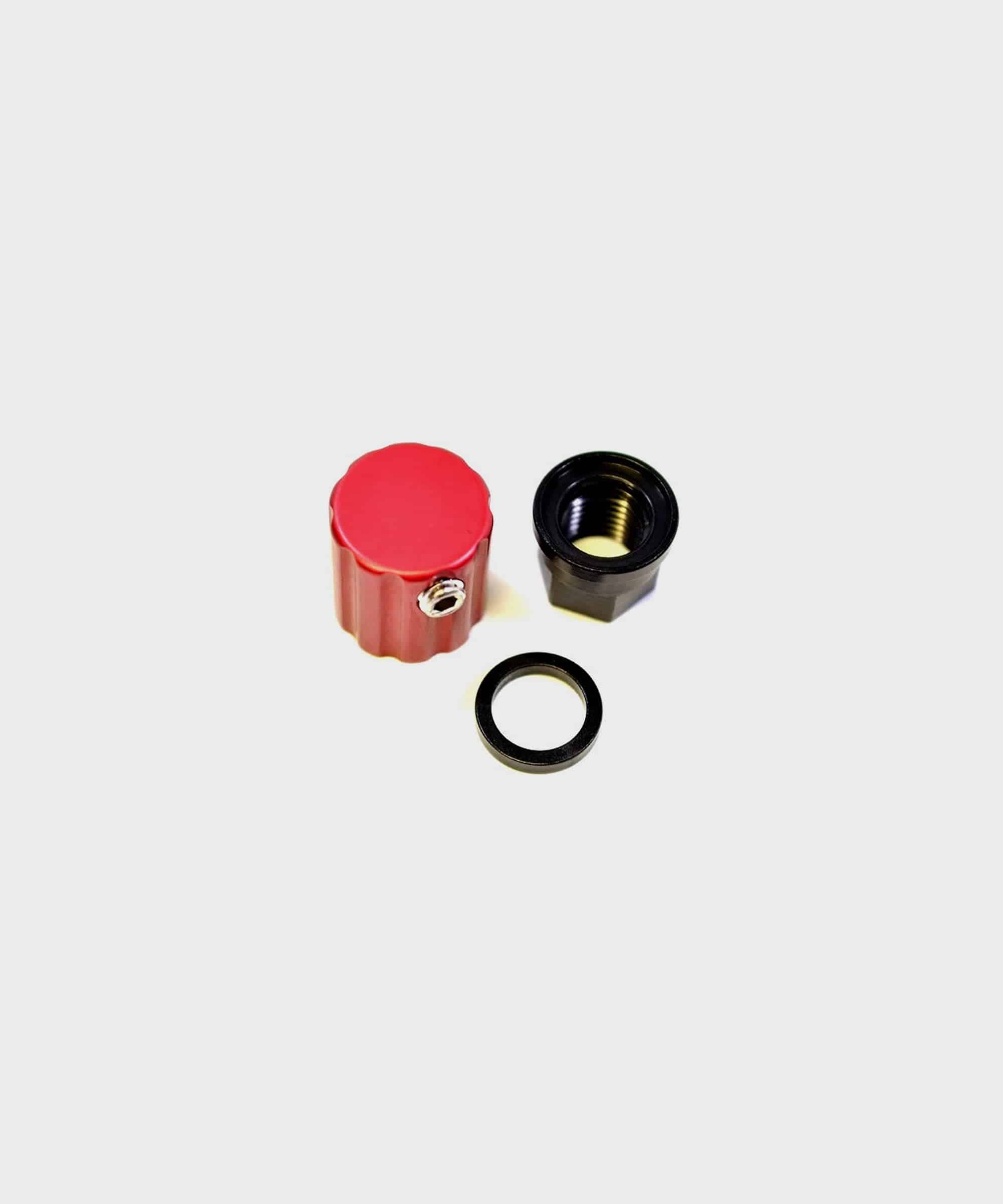 Fox Fork Grip Bottom Stud Interface Components for suspension upgrade and control, featuring durable metal parts.