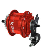 Rohloff OEM2 Speedhub 500/14 14-speed enclosed gear hub for touring and off-road bicycles, showing the compact, durable component.