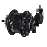 Rohloff OEM Speedhub 500/14 bicycle hub with sealed 14-speed gear system and metal body, close-up view of the component.