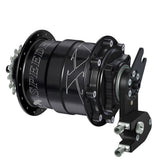 Rohloff Speedhub XL 170 fatbike hub with 14-speed internal gear, 32-hole, 170mm spacing, black component for fatbike wheels.