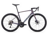 Giant Defy Advanced 0 2026 endurance road bike with disc brakes and 700c wheels, front view showing sleek frame and components.