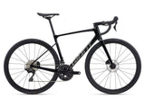 Giant Defy Advanced 2 2026 endurance road bike with 700c wheels and disc brakes, featuring sleek frame and drop handlebars.