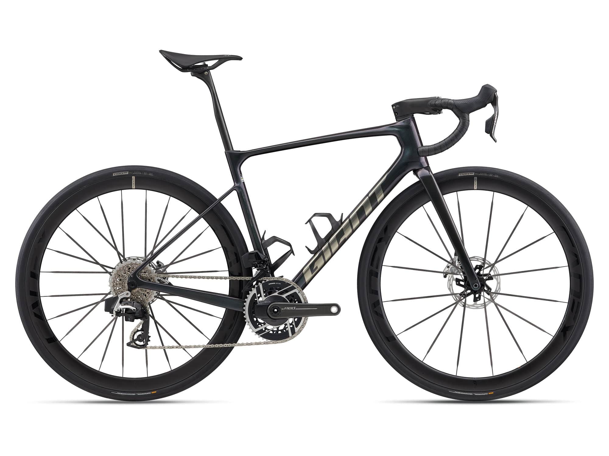 Giant Defy Advanced SL 0 2026 endurance road bike with 700c wheels and disc brakes, sleek black frame, and aerodynamic design.