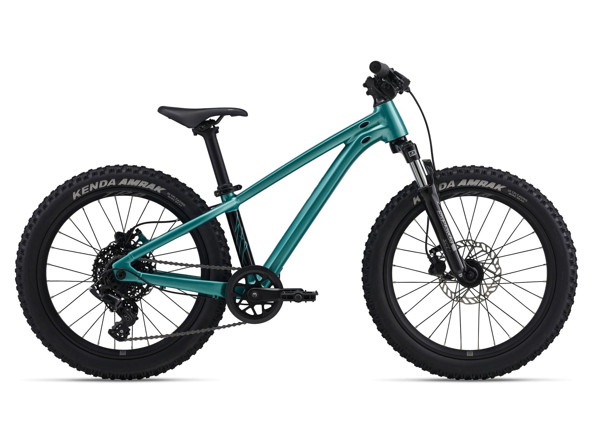 Giant STP 20 FS kids bike with hydraulic brakes, suitable for ages 6-9, featuring a sturdy frame and 110-130cm height range.