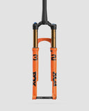 Fox 32 SC Float Factory GRIP SL suspension fork with Kashima coating and boost axle, showing the fork's front view with adjustable controls.