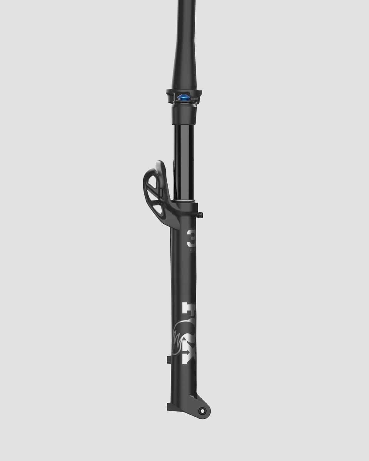 Fox 32 SC Float Perf GRIP MTB fork with FLOAT EVOL air suspension and GRIP damping, matte finish, side view.