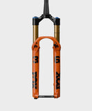 Fox 36 SL Float Factory GRIP X tapered mountain bike suspension fork, showing the black and gold fork with logo and tapered steerer tube.