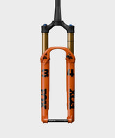 Fox 34 SL Float Factory GRIP SL tapered remote suspension fork for 29-inch mountain bikes, showing the sleek black design and tapered steerer tube.