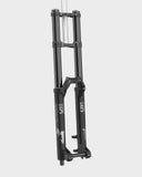 Marzocchi Bomber 58 GRIP downhill fork with advanced suspension technology, showing the black suspension fork with markings and stanchions.