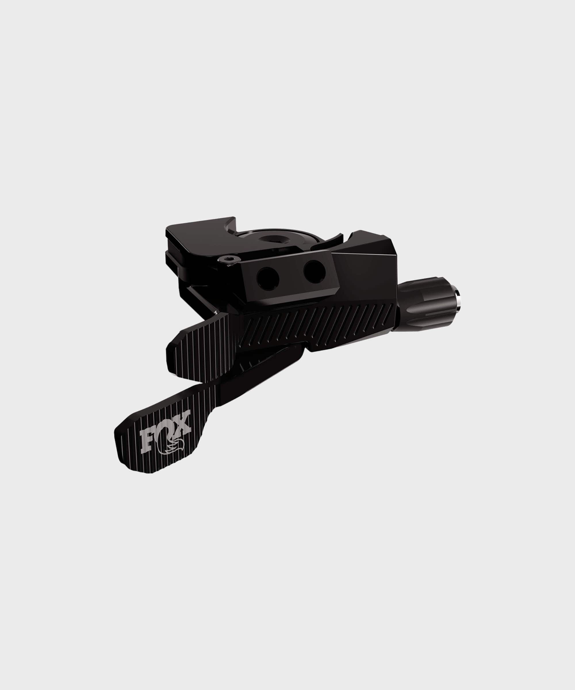 Fox Twin-Stick 3-Position and 2-Position remote lever for dropper post and suspension lockout, shown with cable and mounting hardware.