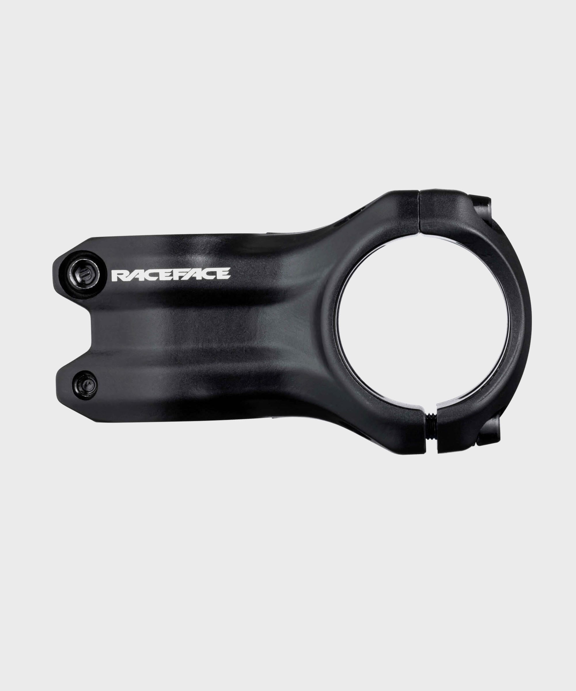 Race Face Aeffect R MTB stem in matte black with 35mm clamp and 1 1/8" steerer tube for mountain biking components.