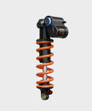Fox DHX2 Factory mountain bike rear shock with 2-position adjustable damping, silver component for high-performance suspension.