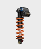 Fox DHX2 Factory coil rear shock for mountain biking, featuring four-way adjustability and durable components.
