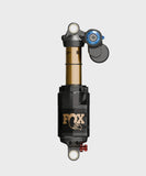 Fox Float X2 Factory mountain bike rear shock with 2-position adjustment, showcasing its sleek design and high-performance components.