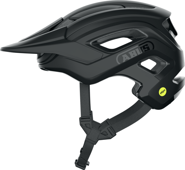 ABUS Cliffhanger MIPS mountain bike helmet in velvet black with adjustable fit and integrated MIPS safety system.