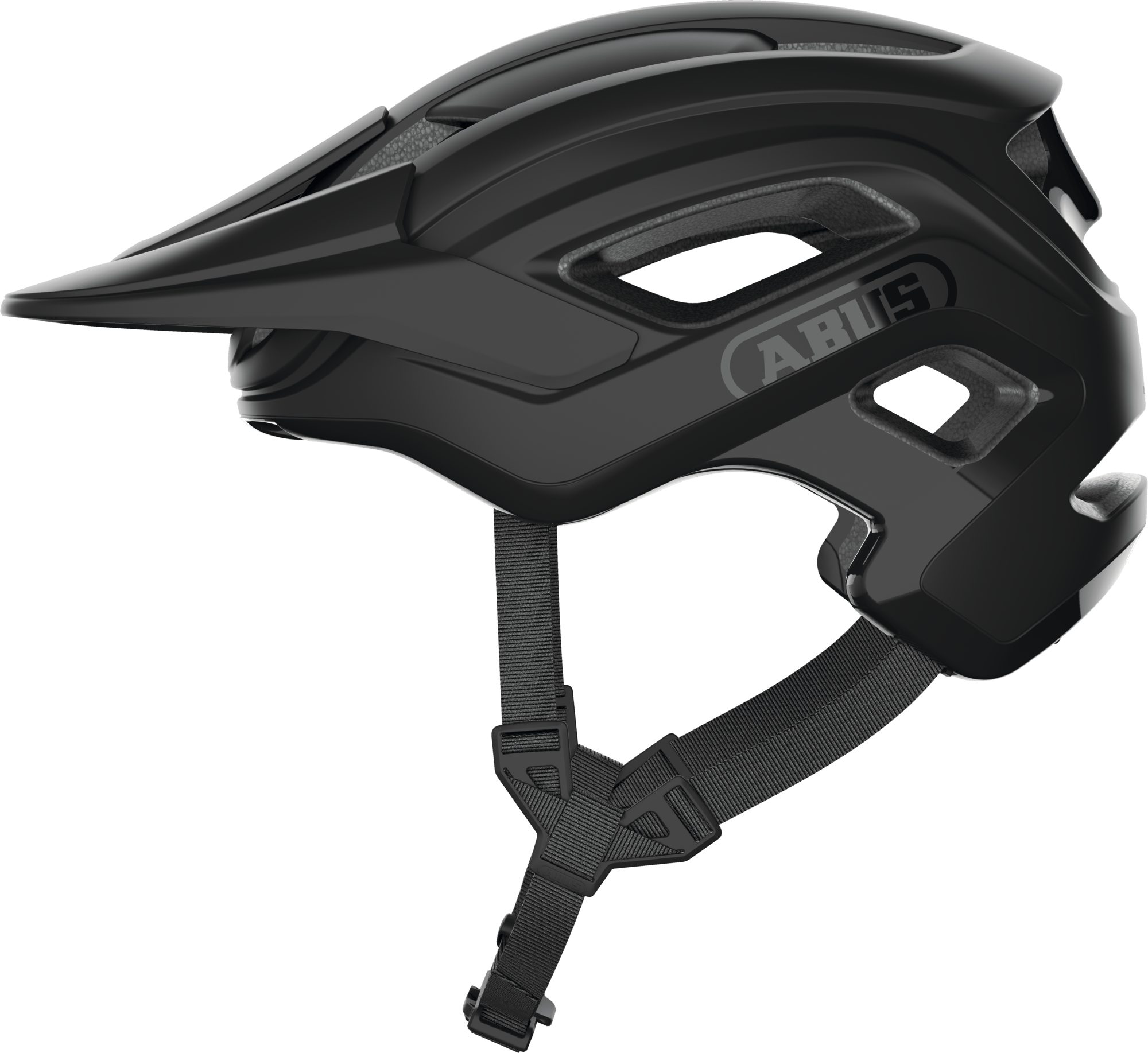 ABUS Cliffhanger MTB helmet in velvet black with superior ventilation and a secure fit, designed for mountain biking.