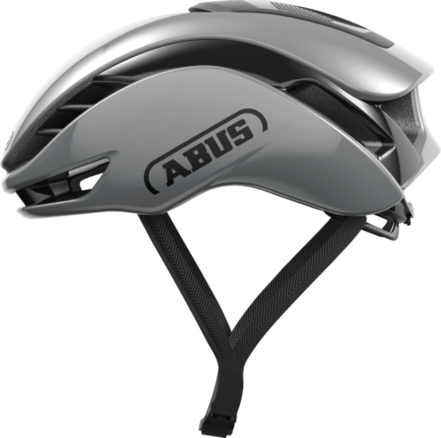 ABUS GAMECHANGER 2.0 cycling helmet in race grey with aerodynamic design and MIPS safety features.