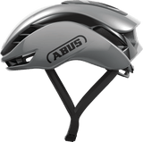 ABUS GAMECHANGER 2.0 cycling helmet in race grey with aerodynamic design and MIPS safety features.